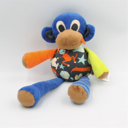 Doudou singe bleu vert orange noir marron H ET M H.M H&M