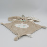 Doudou plat lapin beige blanc bleu nuage AUCHAN