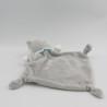 Doudou plat raton laveur gris bleu blanc MOTS D'ENFANTS