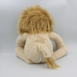 Doudou peluche lion beige avec scratch