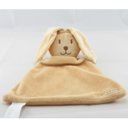 Doudou plat lapin blanc couture mauve CLARINS