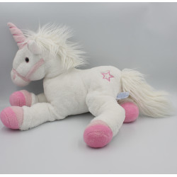 Doudou peluche licorne blanche rose étoile GIPSY