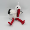 Peluche cigogne blanche rouge noir Alsace 30 cm