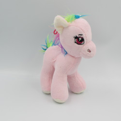 Doudou peluche licorne rose arc en ciel DOHO