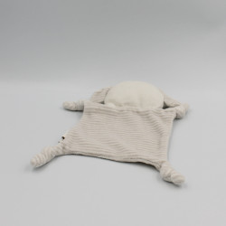 Doudou plat chien beige blanc rayé POMMETTE