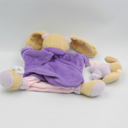 Doudou et Compagnie plat marionnette lapin mauve rose
