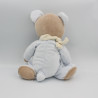 Grand Doudou ours beige bleu NICOTOY