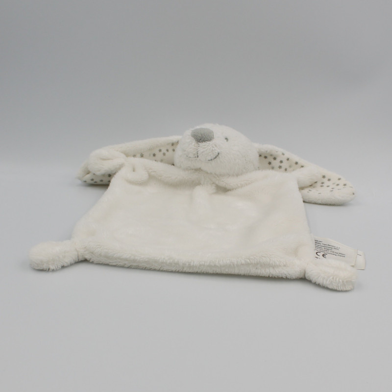 Doudou plat lapin blanc étoiles grises VERTBAUDET SIMBA TOYS