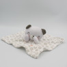 Doudou plat ours gris blanc ronds MOTS D'ENFANTS SIPLEC
