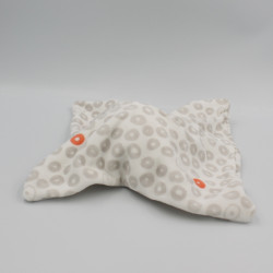 Doudou plat ours gris blanc ronds MOTS D'ENFANTS SIPLEC