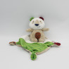 Doudou koala beige blanc vert rouge mouchoir POMMETTE