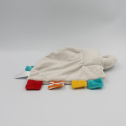 Doudou plat éléphant gris orange jaune bleu KIABI SIMBA TOYS NEUF