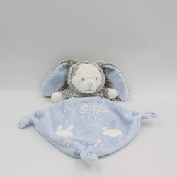 Doudou plat luminescent ours lapin gris bleu étoiles MOTS D'ENFANTS