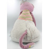 Doudou géant chat rose vert gris les Pachats MOULIN ROTY 55 cm