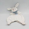 Doudou plat lapin blanc gris bleu Snuggles H&M