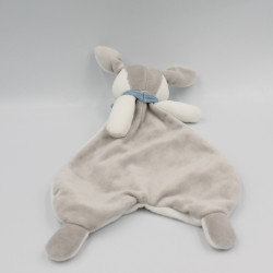 Doudou plat lapin blanc gris bleu Snuggles H&M
