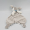 Doudou plat lapin blanc gris bleu Snuggles H&M