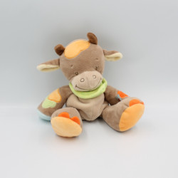 Doudou girafe vache marron bleu vert orange NATTOU