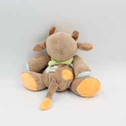 Doudou girafe vache marron bleu vert orange NATTOU