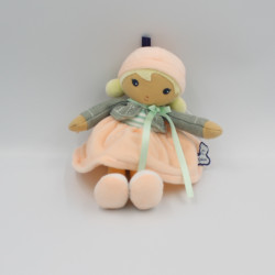 Doudou poupée robe rose gilet vert Chloé KALOO