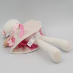 Doudou poupée blanc rose ours KALOO
