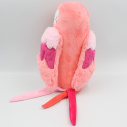 Doudou peluche oiseau perroquet rose DPAM