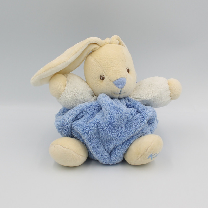 Doudou lapin plume blanc bleu KALOO