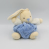 Doudou lapin plume blanc bleu KALOO