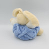 Doudou lapin plume blanc bleu KALOO