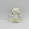 Doudou lutin bébé jaune bleu hochet BABI COROLLE