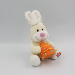 Doudou lapin écru cloche orange GIPSY