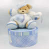 Doudou ours bleu blanc hérisson KALOO NEUF