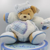Doudou ours bleu blanc hérisson KALOO NEUF