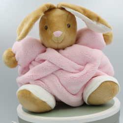 DOUDOU LAPIN PLUME ROSE KALOO NEUF