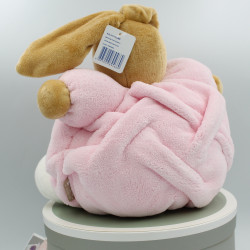 DOUDOU LAPIN PLUME ROSE KALOO NEUF
