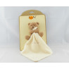 Doudou plat ours marron beige mouchoir Baby nat 