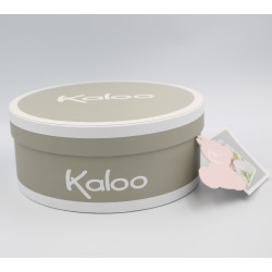 Doudou plat lapin plume beige rose KALOO