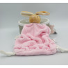 Doudou plat lapin plume beige rose KALOO
