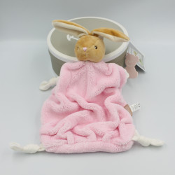 Doudou plat lapin plume beige rose KALOO