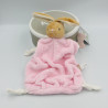 Doudou plat lapin plume beige rose KALOO