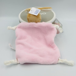 Doudou plat lapin plume beige rose KALOO