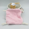 Doudou plat lapin plume beige rose KALOO