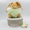 Doudou lapin plume beige vert KALOO