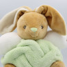 Doudou lapin plume beige vert KALOO
