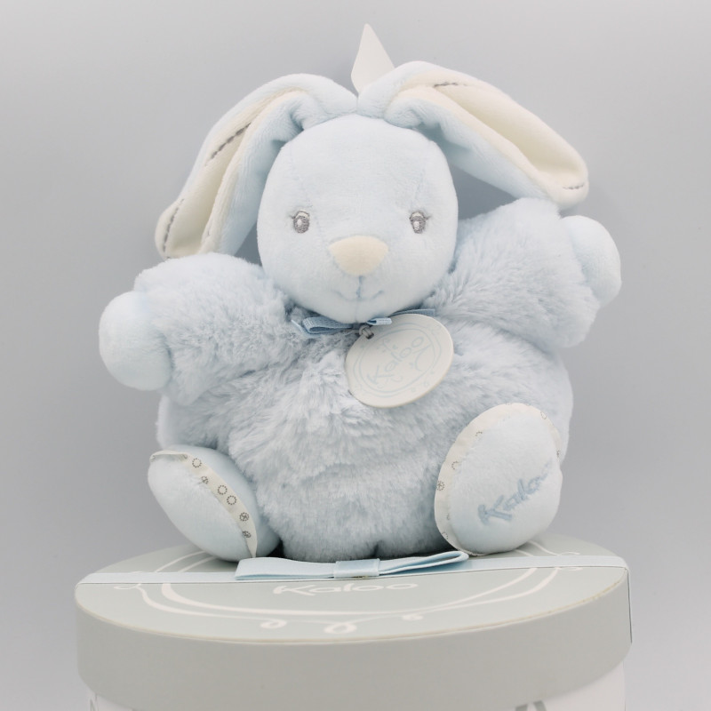 Doudou lapin bleu P'tit lapinou PERLE KALOO 