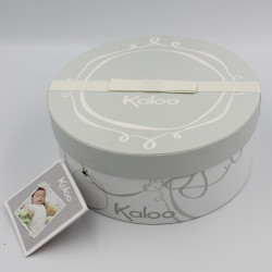 Doudou plat lapin blanc gris PERLE KALOO