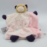 Doudou plat ours rose violet pois Petite rose KALOO