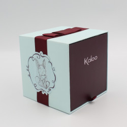 Doudou ane gris blanc foulard bleu Régliss KALOO petit modèle