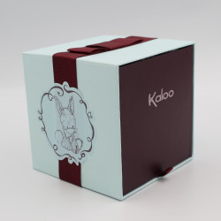 Doudou ane gris blanc foulard bleu Régliss KALOO petit modèle