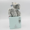 Doudou ane gris blanc foulard bleu Régliss KALOO petit modèle